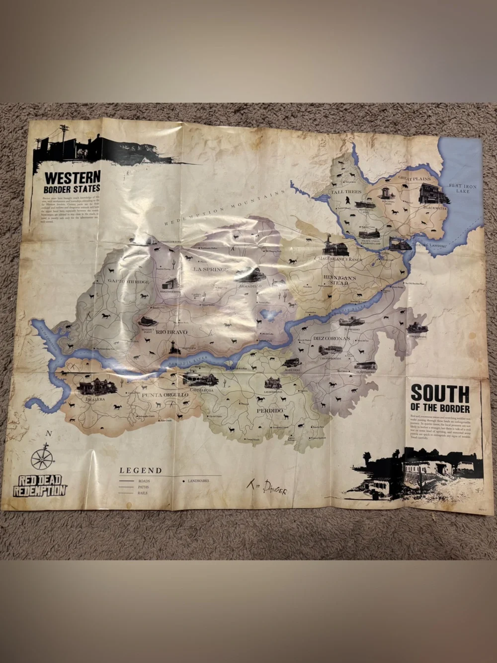 Red Dead Redemption Double-Sided MAP And Poster ONLY